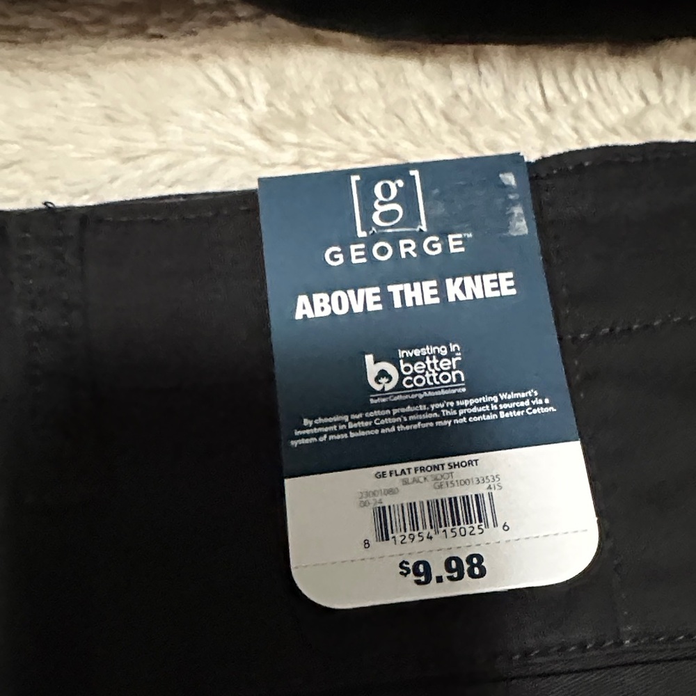 Wholesale lot of 9 pair of George Men's Black Flat Front Shorts - Picture 4 of 4